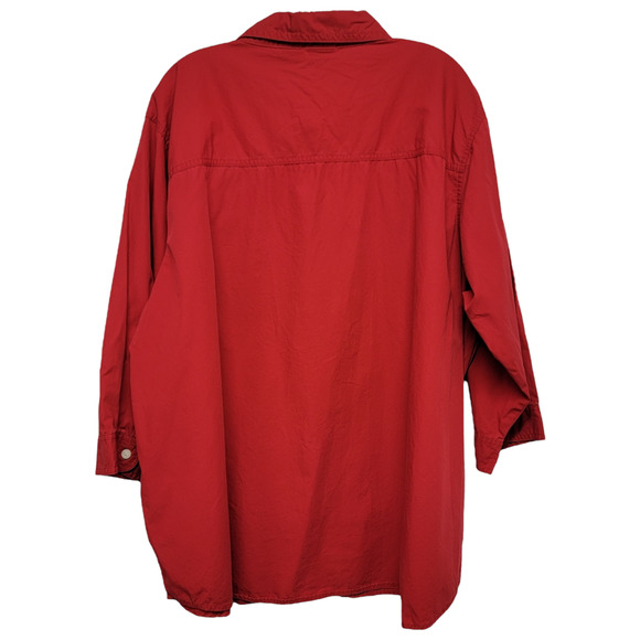 Disney Women's Winnie the Pooh Eyore Embroidered Button-Up Shirt Red Size 26/28W - Picture 5 of 7